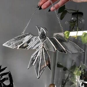 Killstar Raveena wall hanging stained glass plaque home decor goth raven